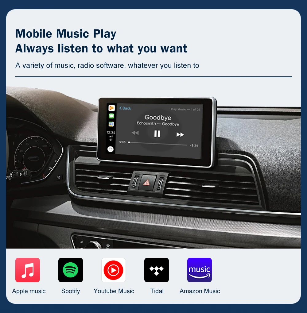 Road Top Wireless Carplay für Audi A3 B9 A4 A5 Q5 2013-2017, mit Android Auto Interface Airplay Spiegel Link Auto Play Funktionen – Detail 13