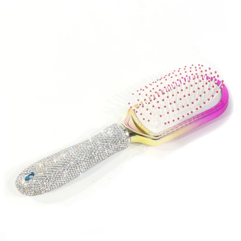 New White Diamond Long Handle Air Bag Comb Massage Anti-hair Loss Large Girl Cute High-grade Electroplating Hair Comb