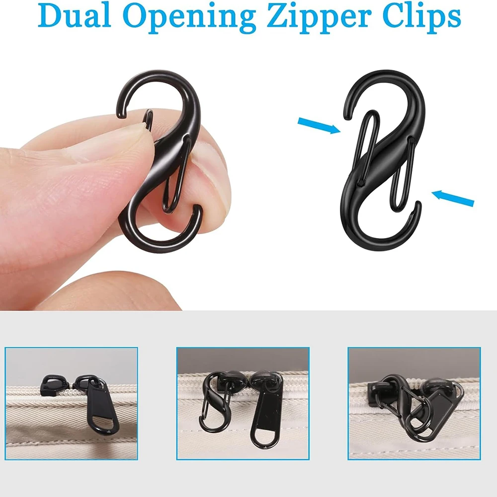 10 قطعة 40 مللي متر سستة كليب مكافحة سرقة مزدوجة مفتوحة سستة سحب إبقاء على ظهره سستة مغلقة للأمتعة الملابس سترة ظهره