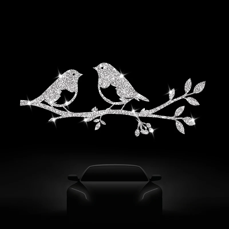 Shining Birds on Branches Wall Sticker, Suitable for Decorating Glass Doors and Windows, Bedroom Doors, Wall Sticker
