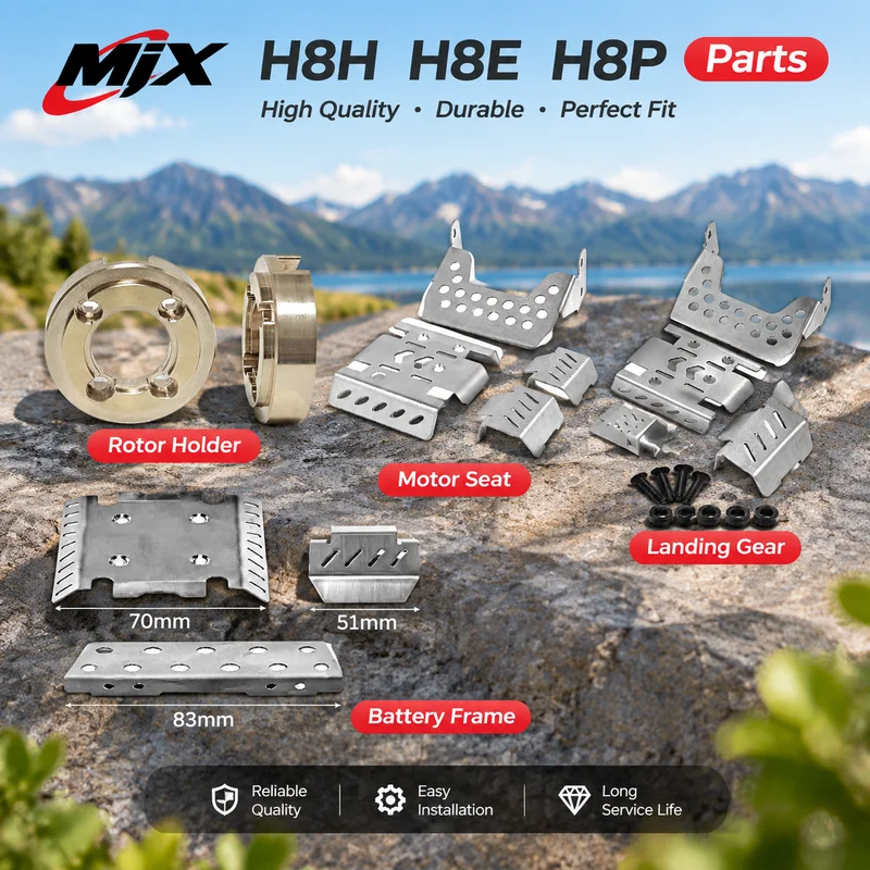 Brass Counterweight & Chassis Armor Upgrade Parts For 1/8 Mjx H8p H8h H8h+ Rc Crawler, Metal Bridge Replacement Accessories