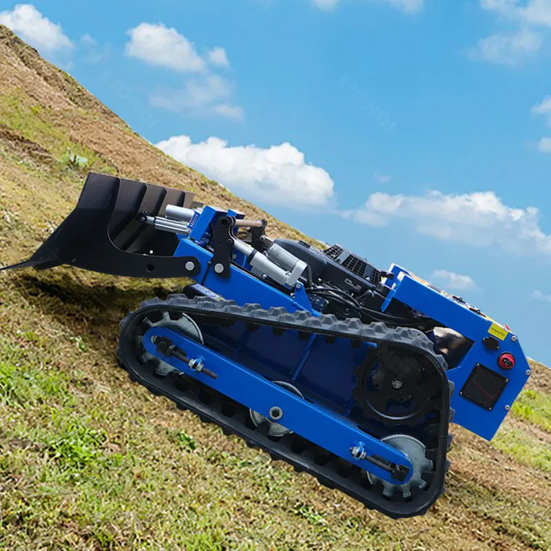 Low Priced Automatic High Efficiency Remote Control Lawn Mower Crawler Mowing Machine With Snow Plow Attachments