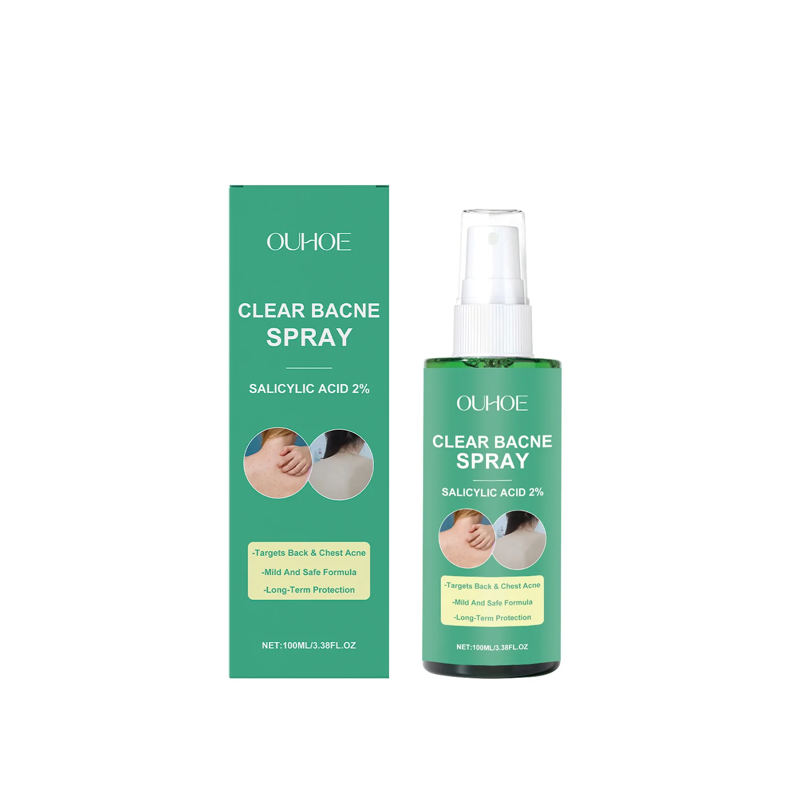 Back Acne Treatment Spray Anti Marks Spot Moisturizing Repairing Soothe Oil Control Shoulder Breast Body Pimples Remover Spray - view 2