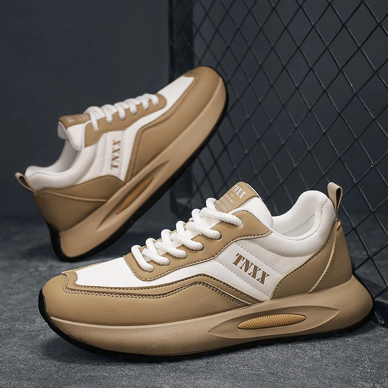 新しいカジュアルスニーカー通気性男性スニーカーラウンドトゥプラットフォーム屋外ノンスリップ快適なファッション靴トレンド靴男性のための