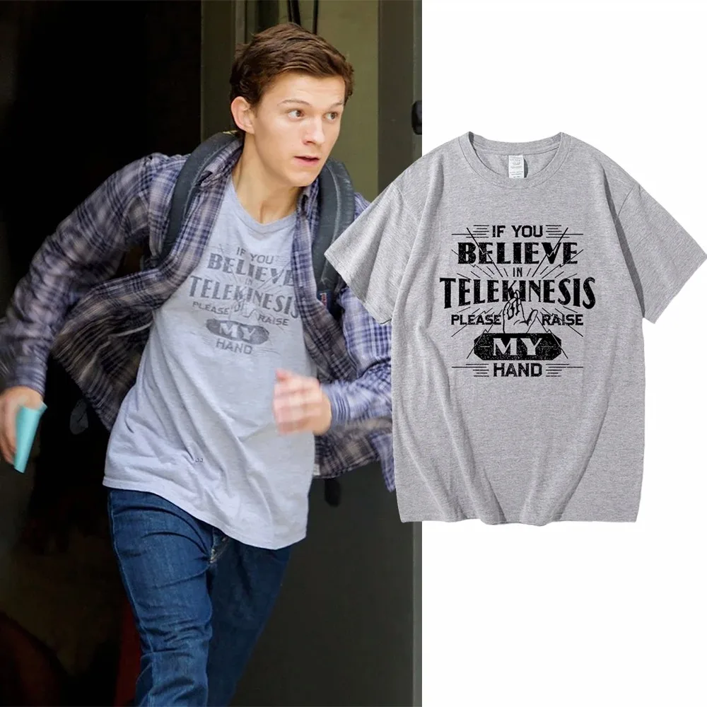 Men Tom Holland Same Style Tee Shirt I Survived My Trip To NYC Print Top Casual Cotton T Shirt Unisex Fashion Telekinesis Tshirt