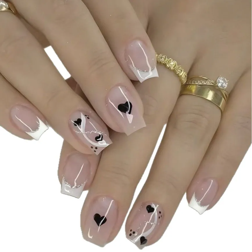 

2026 new style simple European and American ins style Valentine's Day striped love classic French short square wearing armor