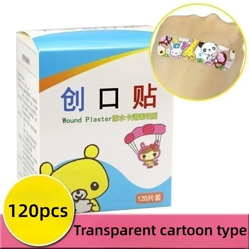 120pcs/Lot Cartoon Cute Patterned Breathable Waterproof Adhesive Bandages Curved Band Aid Patch Wound Dressing For Children