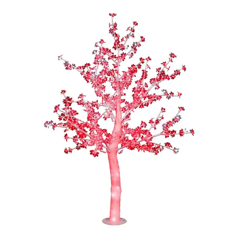 Outdoor Remote Control LED Luminous Crystal Cherry Blossom Tree Lights 110 220VAC Xmas Tree Lamp Garden Holiday Square Decor