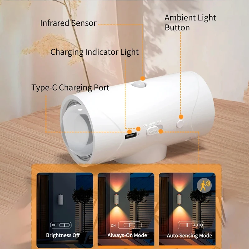 LED Wall Light Motion Sensor Led Atmosphere Lighting Porch Lights Balcony Garden Lights Smart Induction Night Light Bedside Lamp