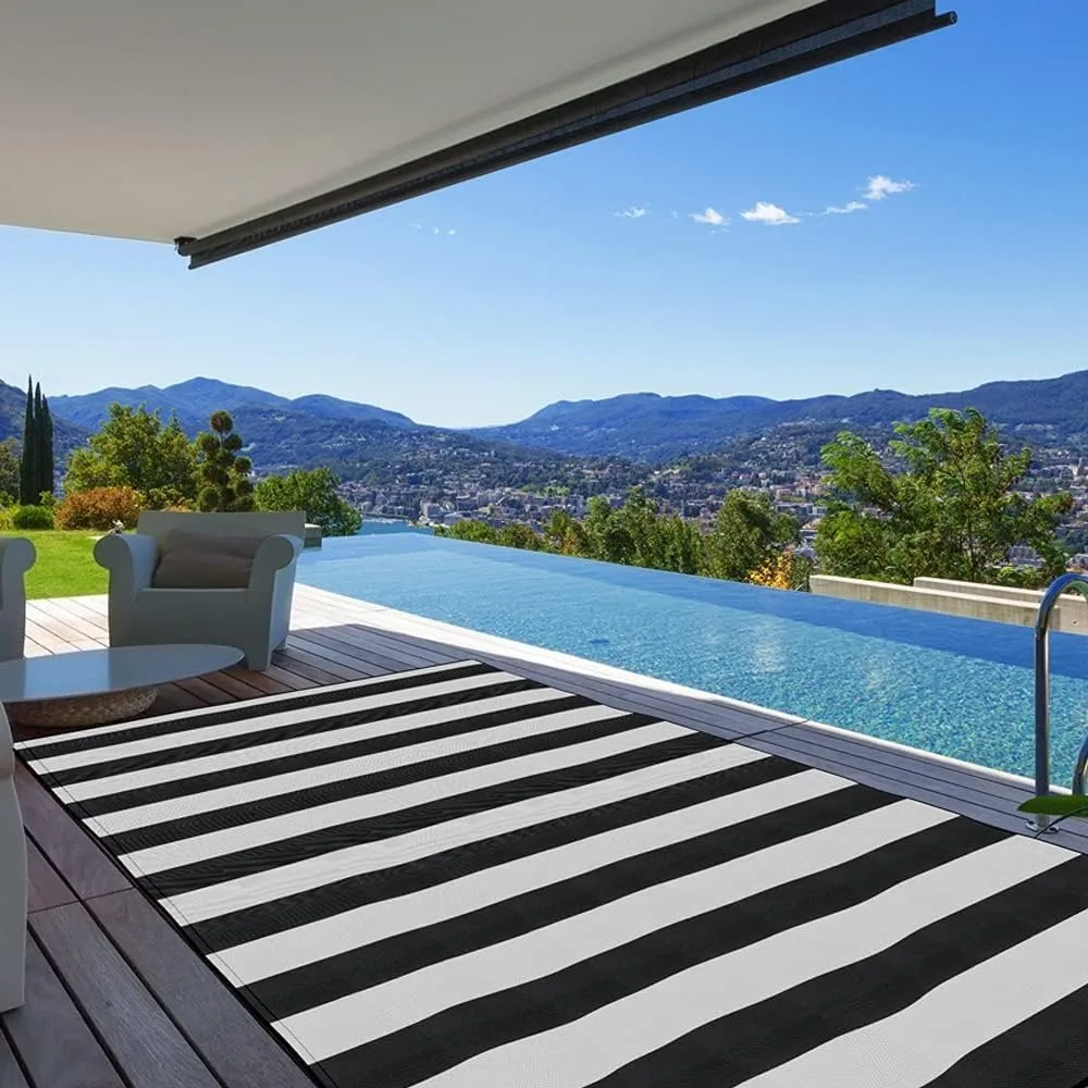 

Plastic Straw Rug, 8'x10' Outdoor Waterproof Patio Rugs Foldable Reversible Camping Mat for RV, Deck, Porch, Picnic, Beach