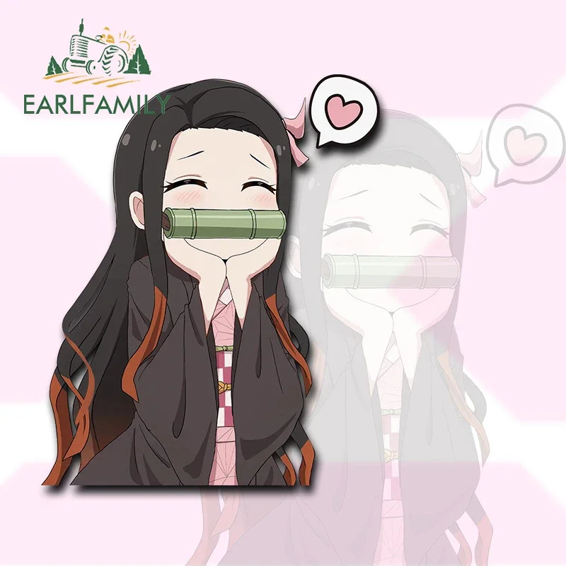 

EARLFAMILY 13 см x 10,7 см Nezuko Love Peek милые стикеры на автомобиль, Виниловая наклейка для ноутбука RV JDM, доска для серфинга, граффити, искусственное аниме
