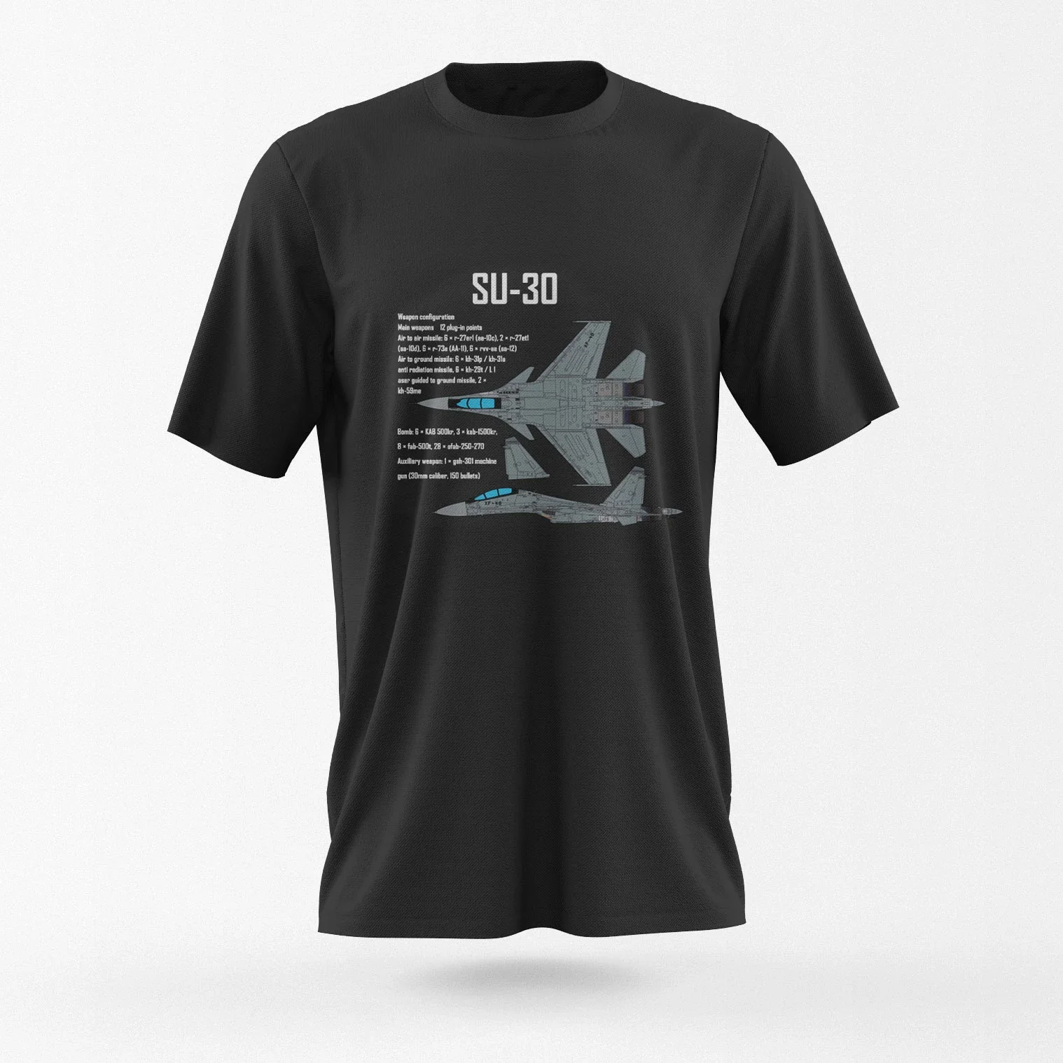 Rússia su 30 flanker-c Су-30 informações de aeronaves de combate camiseta masculina manga curta casual 100% algodão camisa