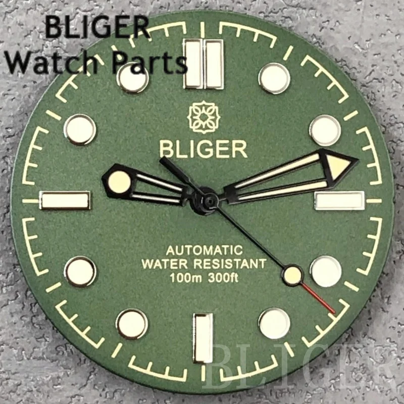 BLIGER 31 мм NH35 бронзовый зеленый циферблат для часов, набор стрелок, светящийся Fit NH34 NH35 ETA2824 PT5000 Miyota, аксессуары для часов с механизмом, детали