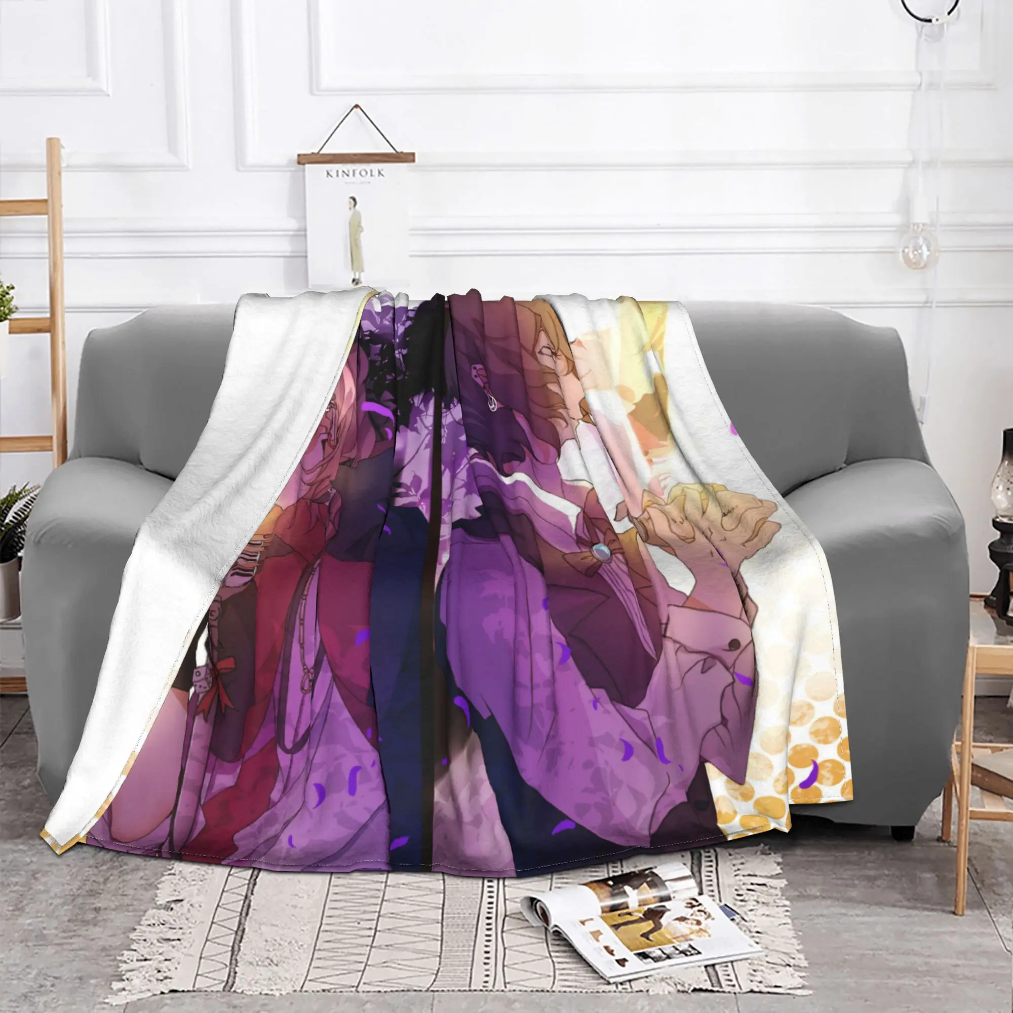 Chuuya Nakahara Osamu Dazai Blankets Flannel Autumn/Winter Anime Soft Throw Blankets for Bed Outdoor Bedspread