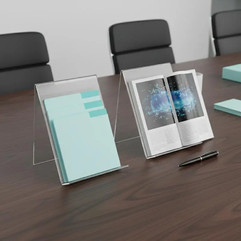 Acrylic Book Display Stand 1pc Photo Frame Brochure Holder Organizer for Classroom Office and Retail Counter