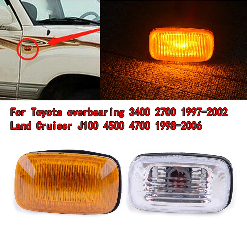 

1/2Pcs Car Front Bumper Side Marker Lamp Turn Signal Assembly Fit For Toyota Land Cruiser LC100 1998 1999 -2007 Car Accessories