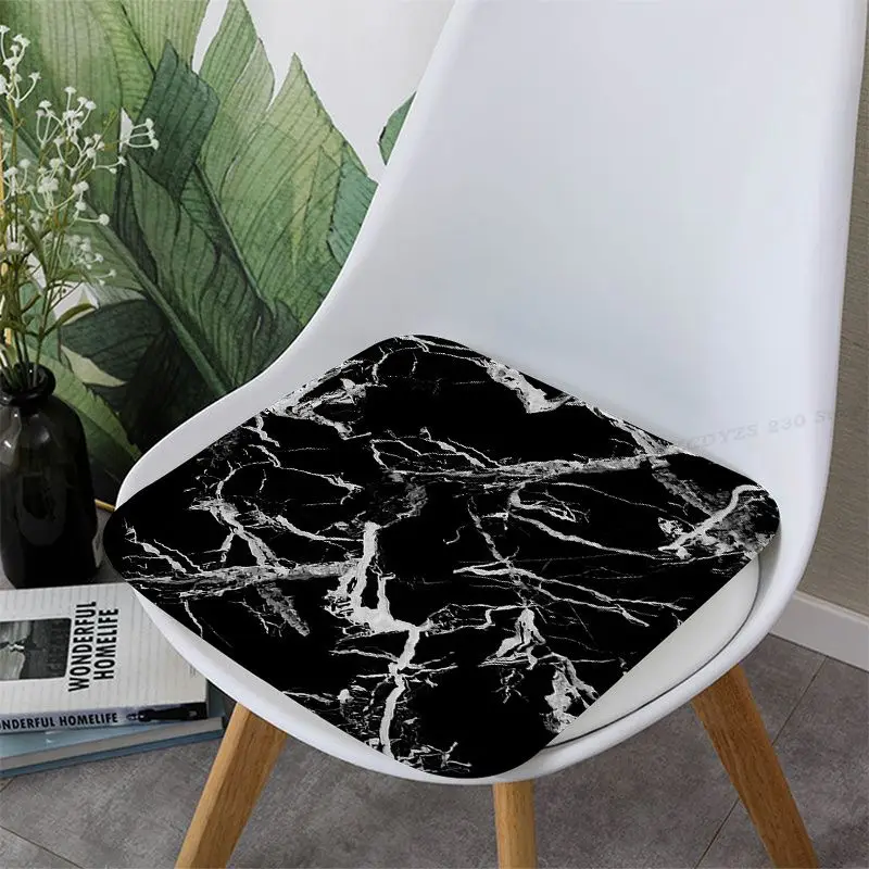 Black White Art Four Seasons Stool Pad Patio Home Kitchen Office Chair Seat Cushion Pads Sofa Seat 40x40cm Stool Seat Mat