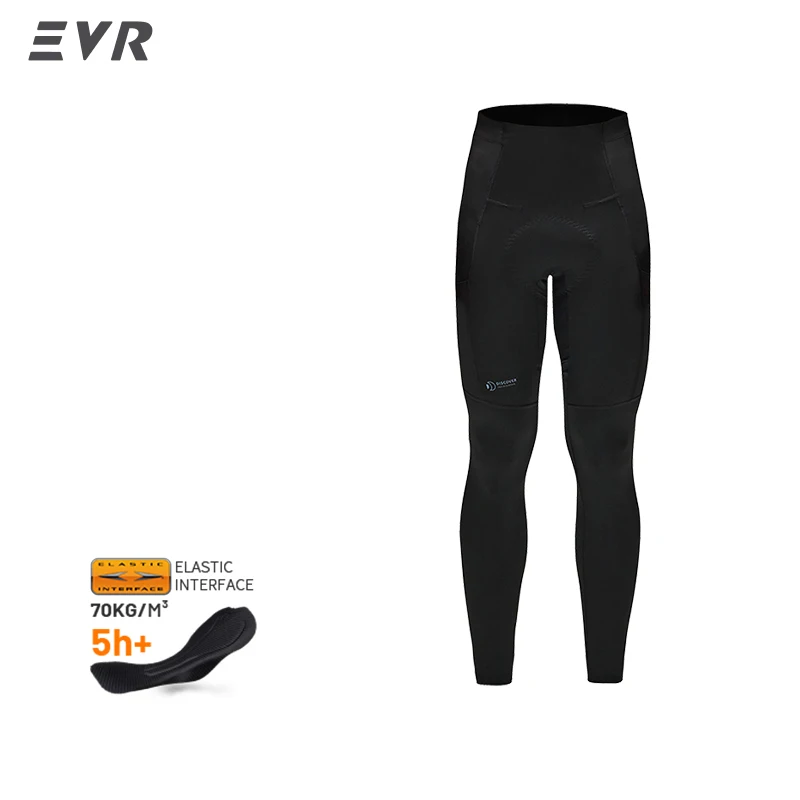 EVR Heren Winter Fietsbroek met Lange Broekspijpen, Fleece, Thermisch, Warm, Dubbele Pijl, MTB, Racefiets, Gevoerde Fietsbroek, Buitensport