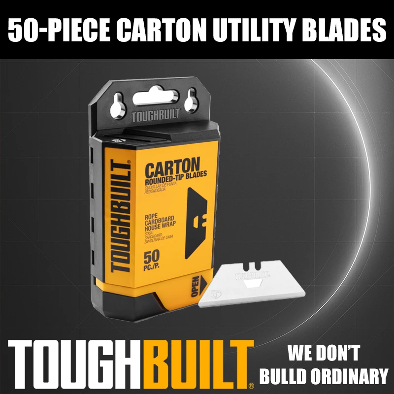 

TOUGHBUILT TB-H4S50-14-50 Premium Smart Safety Utility Knife Blade Cartridge, 50 Trapezoidal Blades