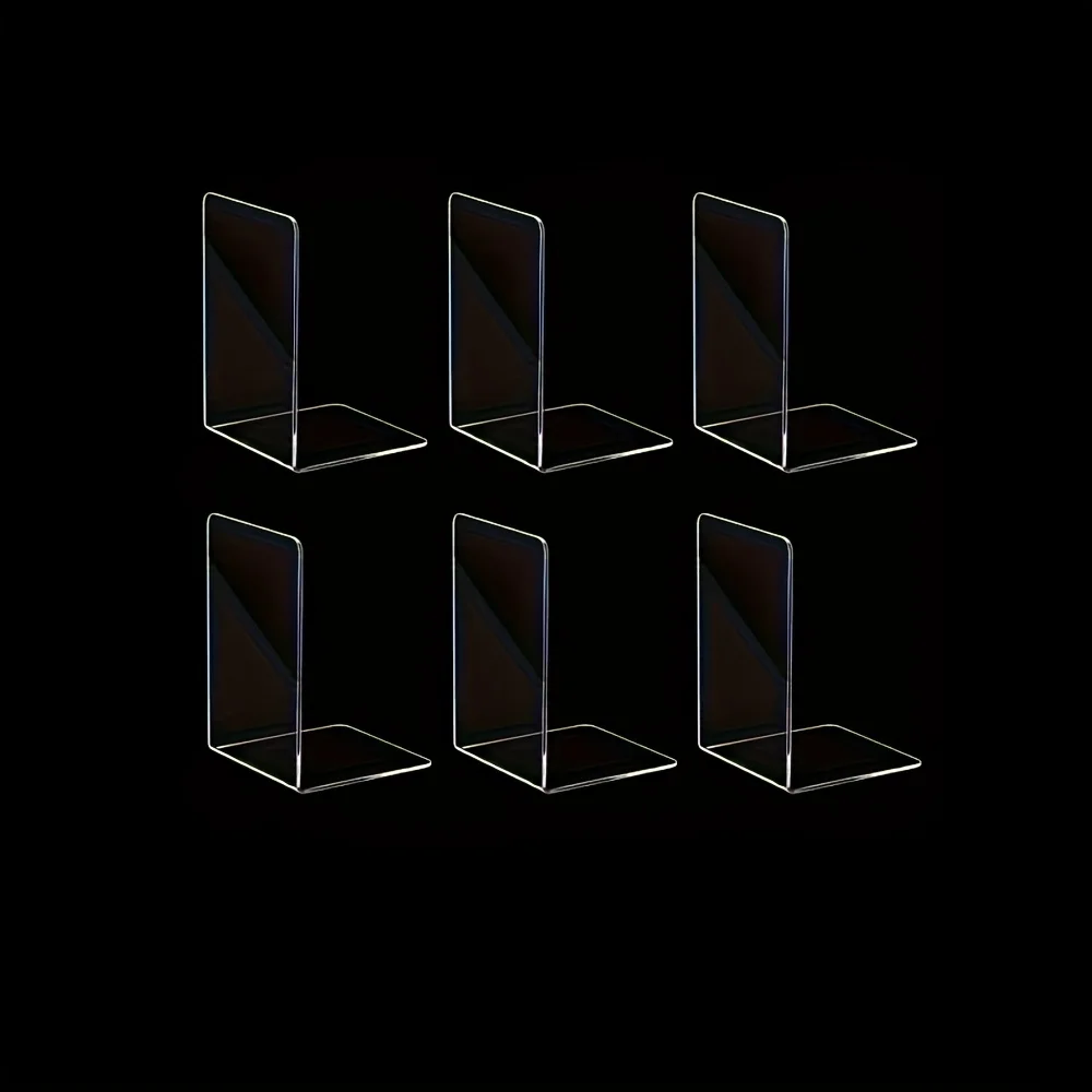 

Акриловые подставки для книг 4/6 шт., прозрачные концы для книг для полок, прозрачный органайзер, пробки для прочных книг, компакт-дисков, файлов, видеоигр