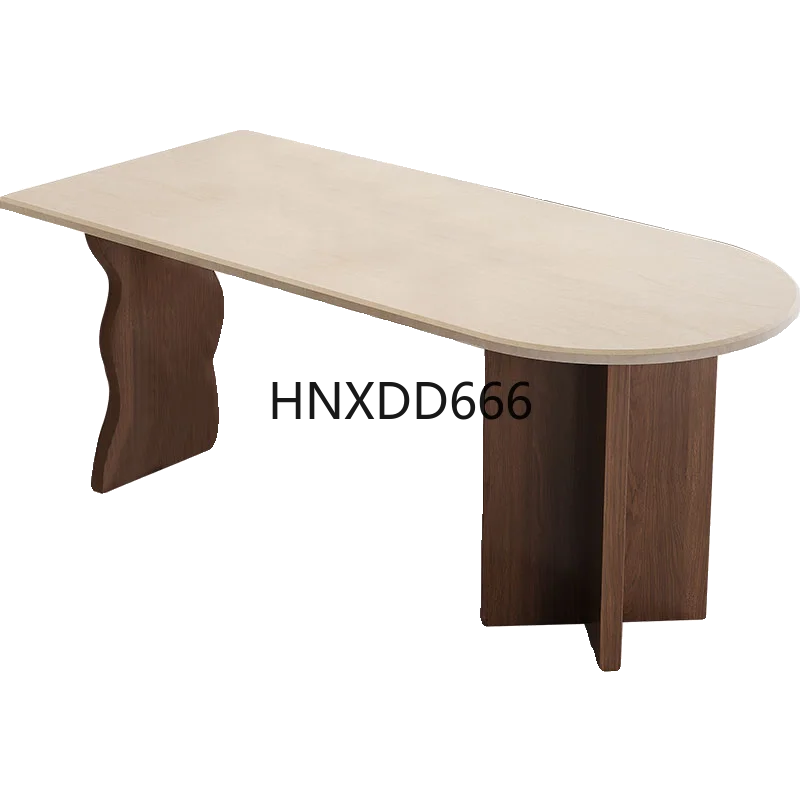 Medieval style household semi-circular island dining table integrated