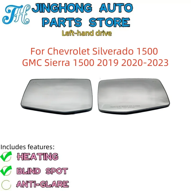 For Chevrolet Silverado 1500 GMC Sierra 1500 2019 2020-2023 Car Rearview Mirror with Blind Spot Heating