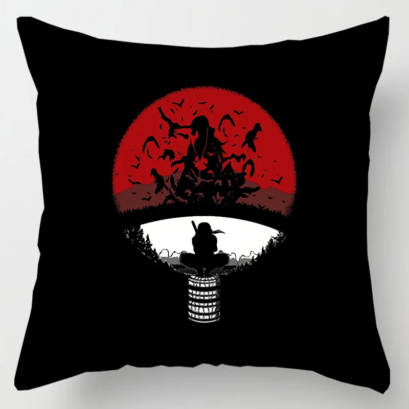 45cm Anime Naruto Pillow Cases Uzumaki Kakashi Uchiha Sasuke Itachi Sharingan Pillowcase Cosplay Accessorie Home Sofa Decoration