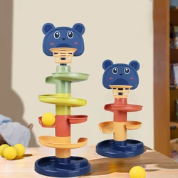 Montessori Baby Toy Rolling Ball Tower Montessori Educational Games For Babies Stacking Track Baby Development Toys 1 2 3 Years