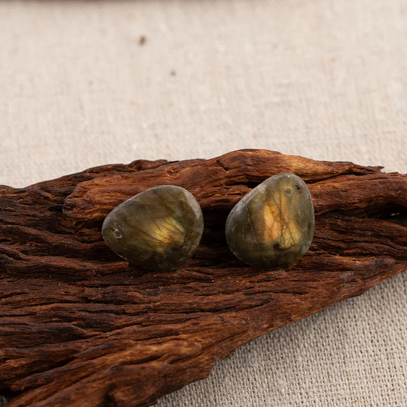 B&F Labradorite Earring Beads for Jewelry Making, Handmade Natural stones beads, Stones for jewelry Making Supplies