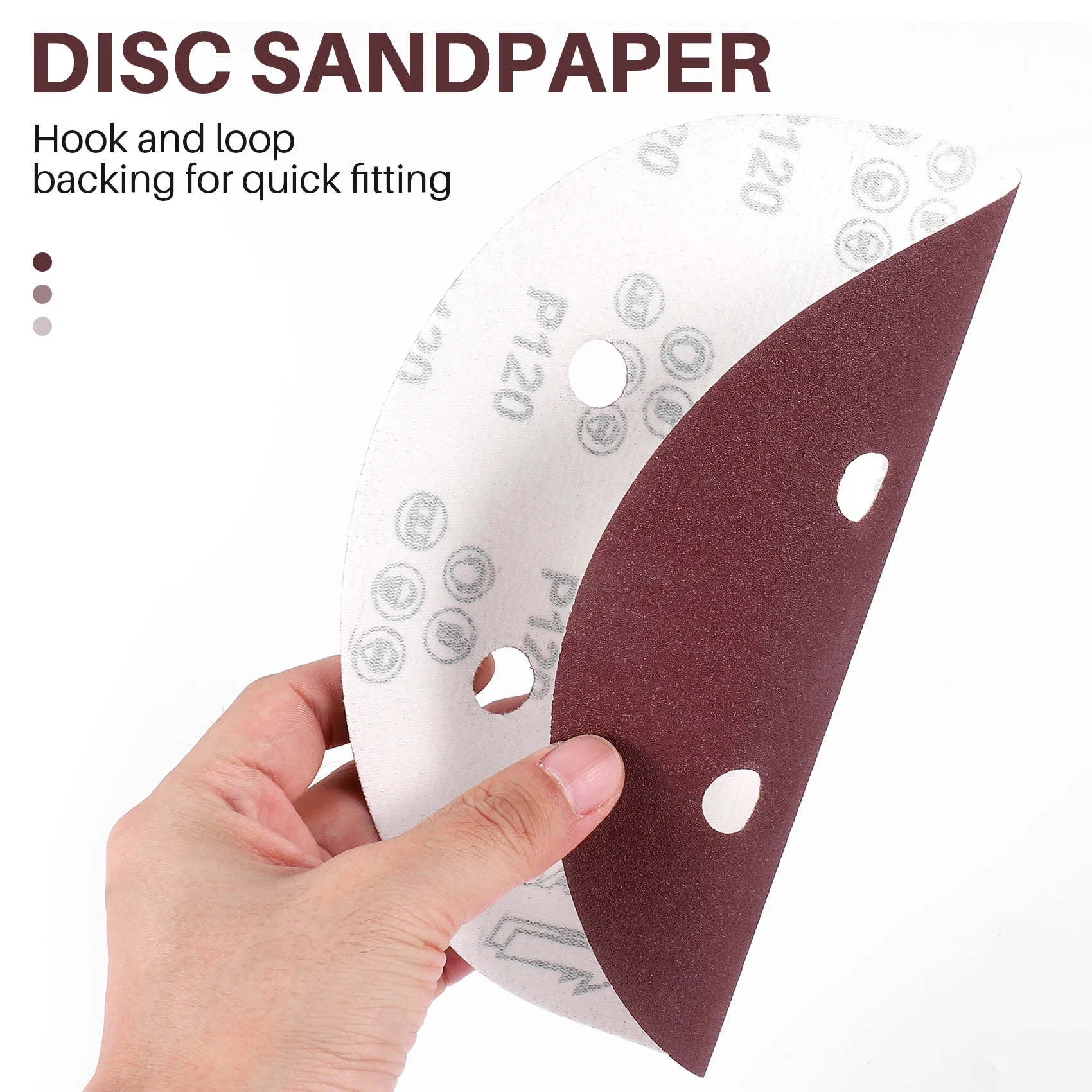 

Lightweight 30Pcs 225Mm Sanding Discs 120 Grit Hook And Loop Sand Paper Pad 6 Holes Sandpaper For Long Neck Sander Drywall Sande