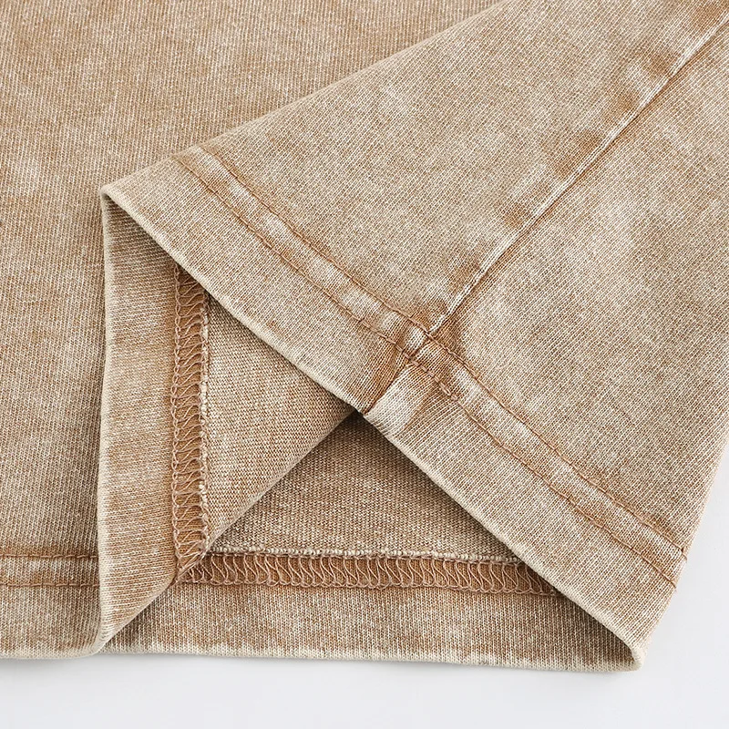 Custom Retro Washed Cotton Tee Oversized T-Shirt Retro Hip Hop Style Streetwear 100% Cotton Personalized Design Men Clothing