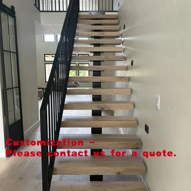 

Customize.Modern Step Floating Staircase High Quality Indoor Wood Tread Cantilever Stairs 3.6m*0.*0.03m/0.032m/0.037m