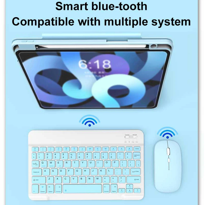 Mini Bluetooth Keyboard Mouse per Android iOS Windows iPad Lenovo Samsung Huawei Huawei Mobile Phone Wireless Keyboard Kit Tastiere Set di mouse