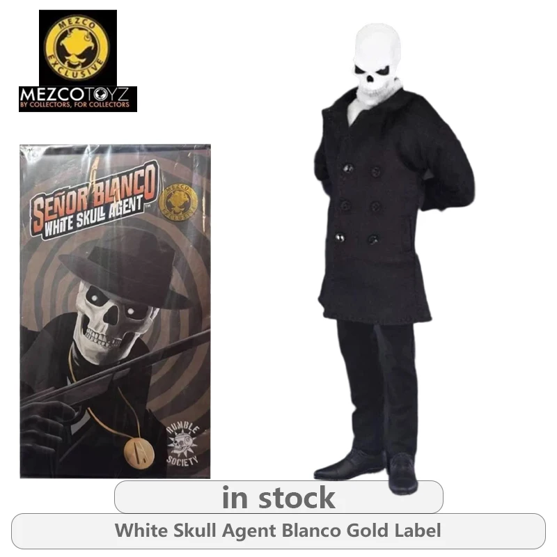 

Оригинальная подвижная фигурка Mezco Toyz 1/12 из серии White Skull Agent Blanco Gold Label, аниме-фигурка, модель игрушки, подвижная модель