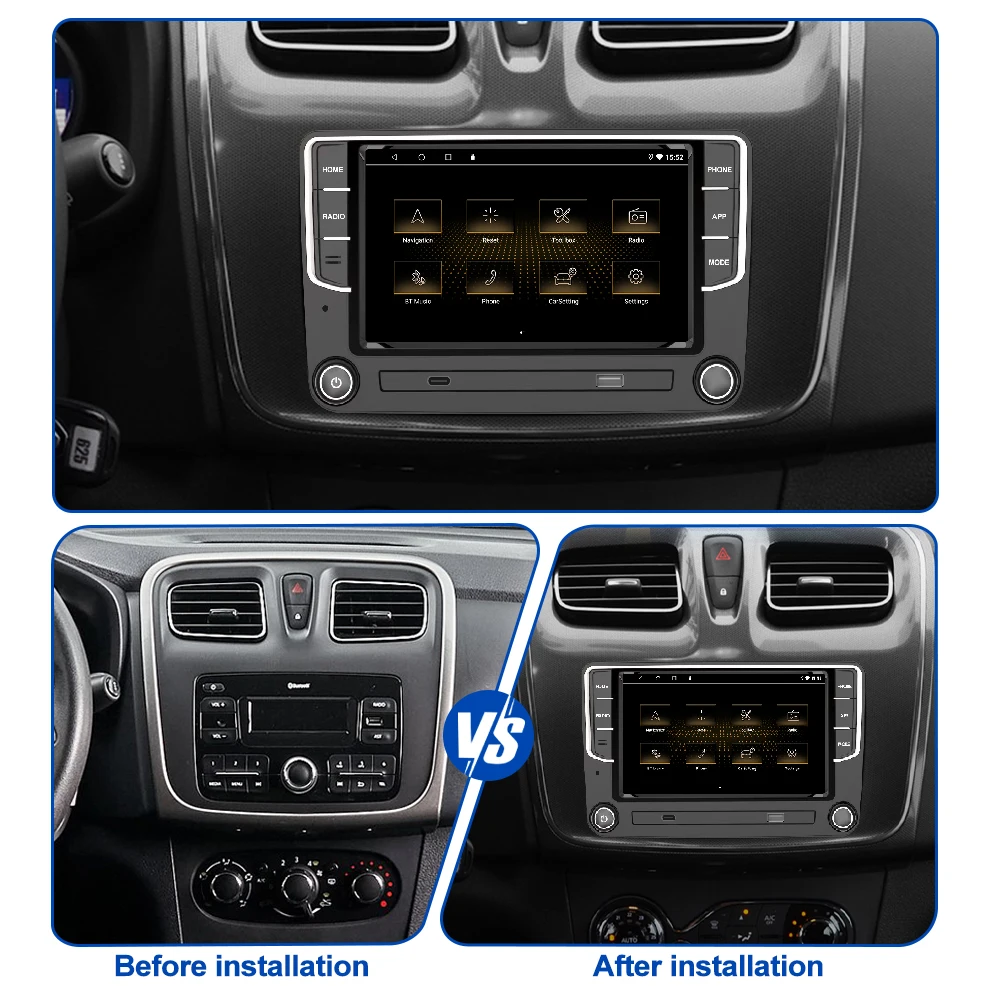 Iorigin 7 pollici 2 Din autoradio GPS Android Auto Carplay per VW/Volkswagen Skoda Octavia Golf 5 6 Touran Passat B6 Polo Jetta