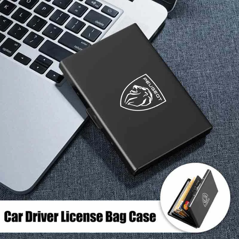 حامل بطاقة الأعمال الفولاذ المقاوم للصدأ حافظة بطاقات الهوية سليم محفظة معدنية لبيجو 206 307 308 3008 207 208 407 508 2008 5008 4008 #1