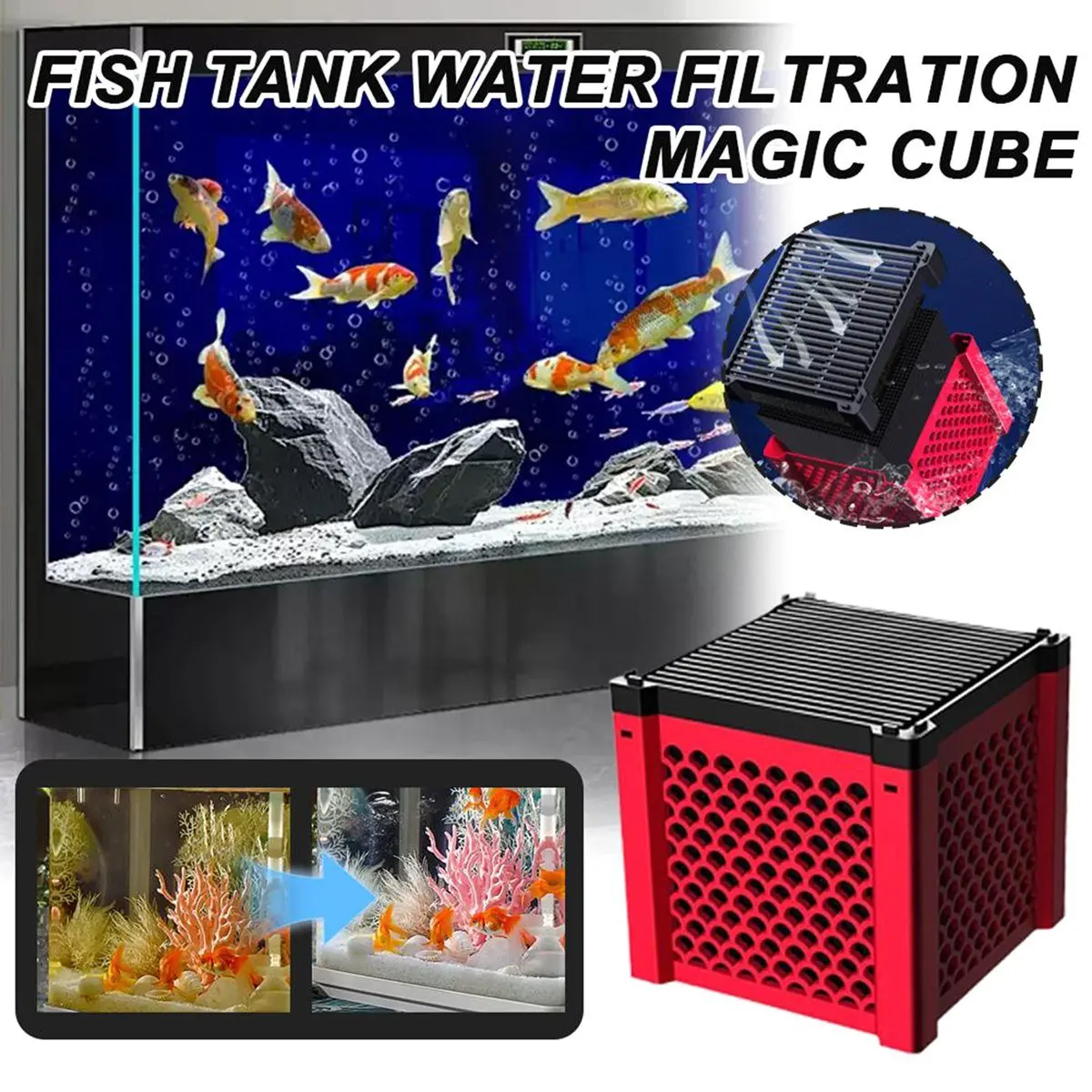 A67T NEW Fish Tank Honeycomb Filter Effectively Removes Chlorine Organic Matter Harmful Can Used