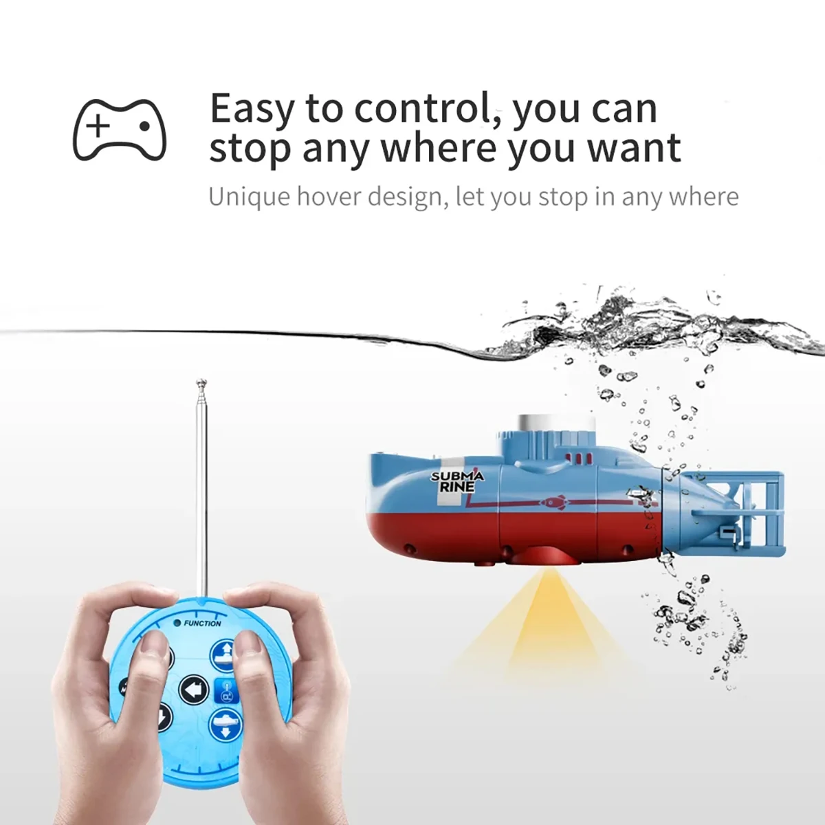 Mini RC Submarine High Speed Waterproof Simulation Floating Model Electric Remote Control Boat Gifts Toys