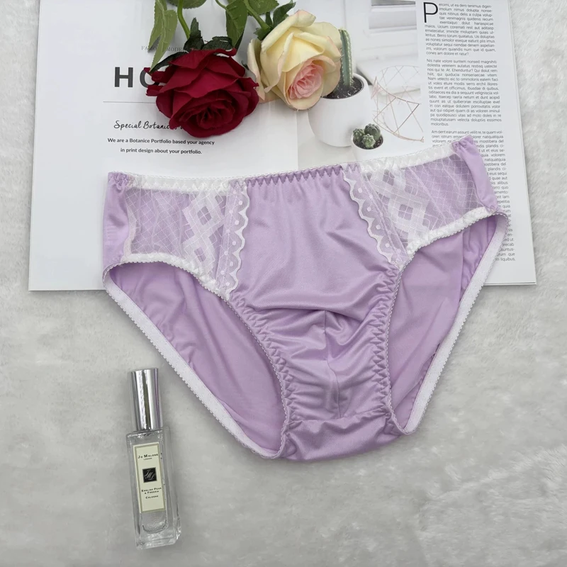 

Mens Sissy Lace Soft Bikini Briefs Sissy Underwear Underpants Gay Jockstraps Panties sexy underwear mens briefs