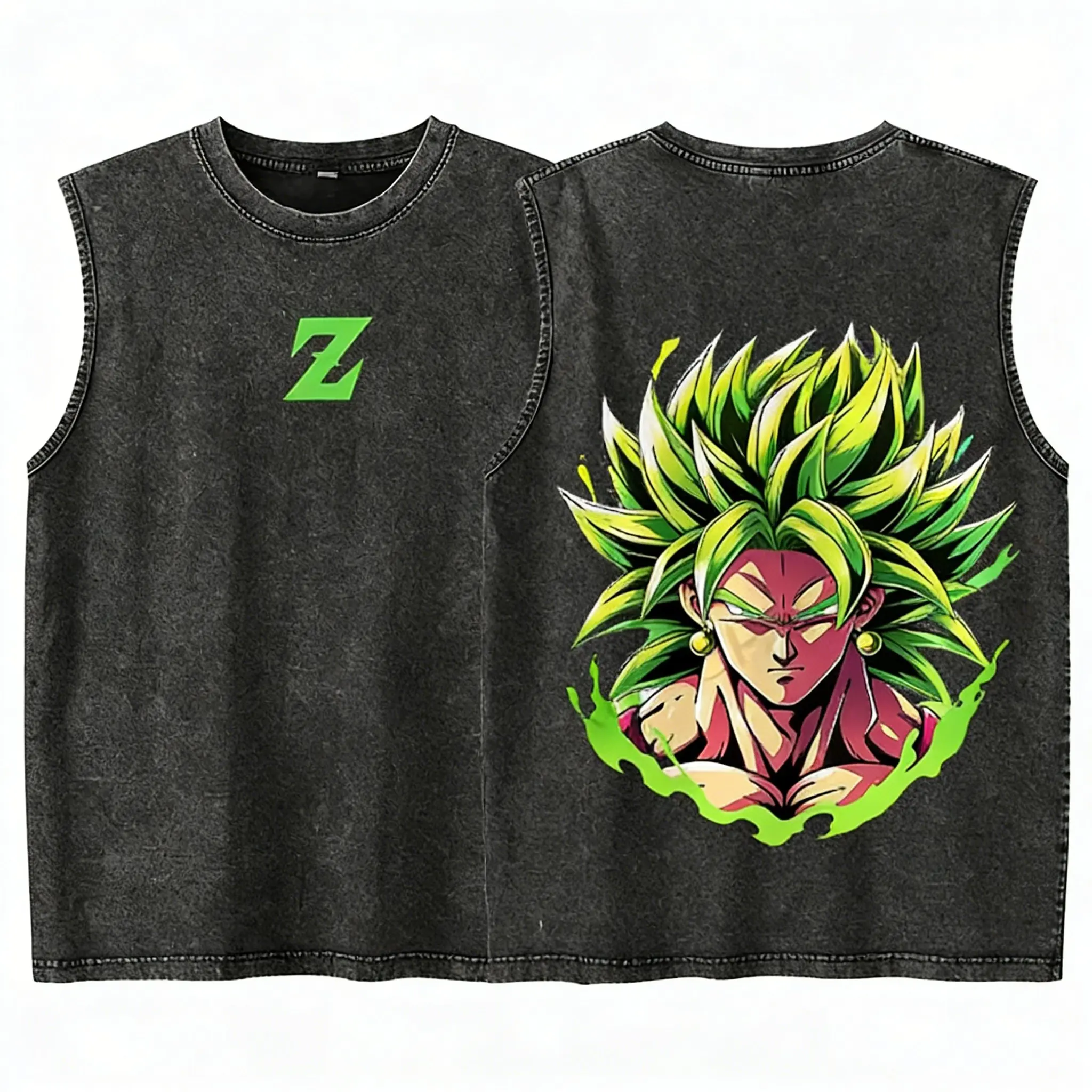 Sommer 2026 Harajuku Cartoon Warrior Gym Tanktop für Herren und Damen Y2k Gewaschenes Loses Ärmelloses Shirt Streetwear Hip Hop Lässiges Workout-Oberteil – Detail 35