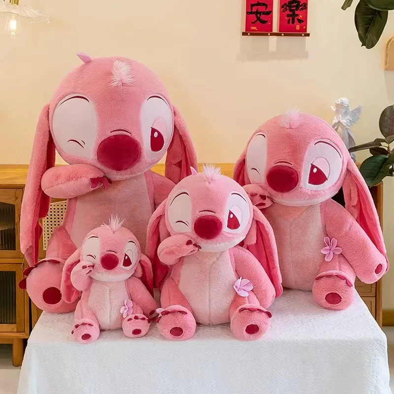 

New 30/45/60cm Kawaii Pink Sakura Stitch Cute Plush Toy Doll Angel Rag Doll Girls Valentine's Day Gift Children's Birthday Gift