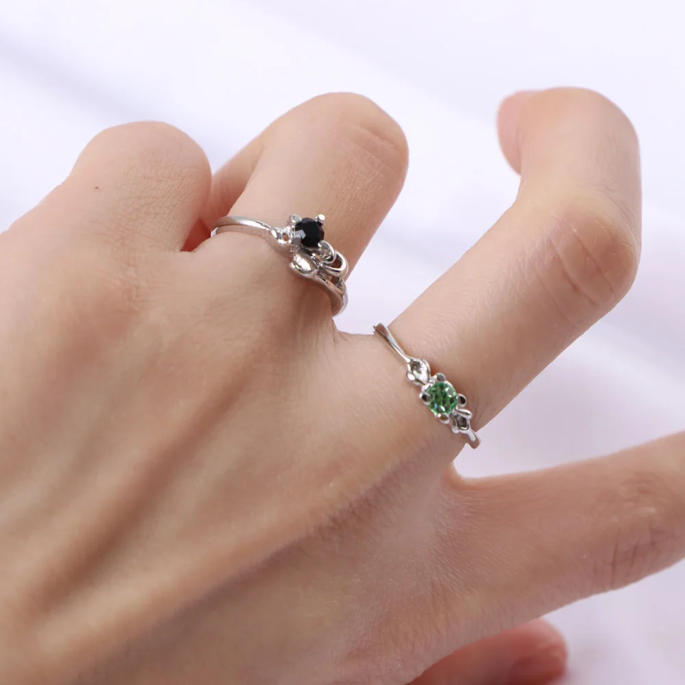 10 قطعة/الوحدة الموضة بسيطة الكلاسيكية حجر الراين خواتم للنساء العصرية زهرة تاج القوس مختلط نمط مجوهرات هدايا حفلات الزفاف