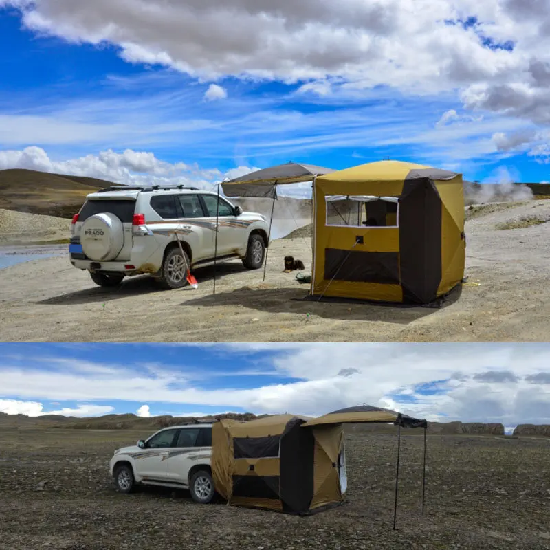 Tent For Outdoor Camping, Portable Wilderness Survival, Warm Protection Tent, Roof Tent For Car, Tail Tent For Car
