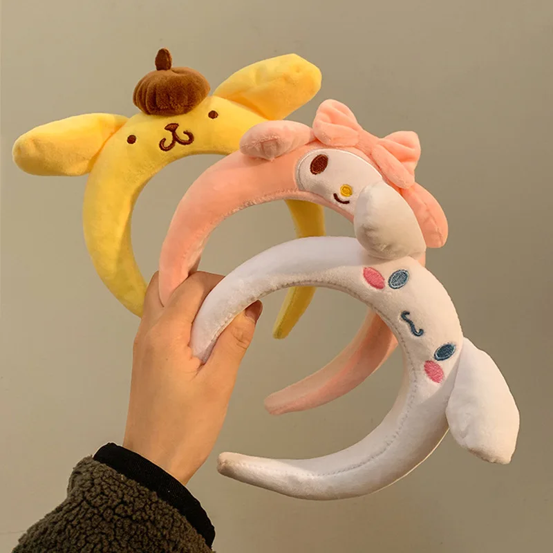 Sanrio Hair Hoop Kawaii KUROMI MY MELODY Cinnamon Roll POMPOMOURIN Cute Cartoon Headdress Boutique Hair Accessories Gifts