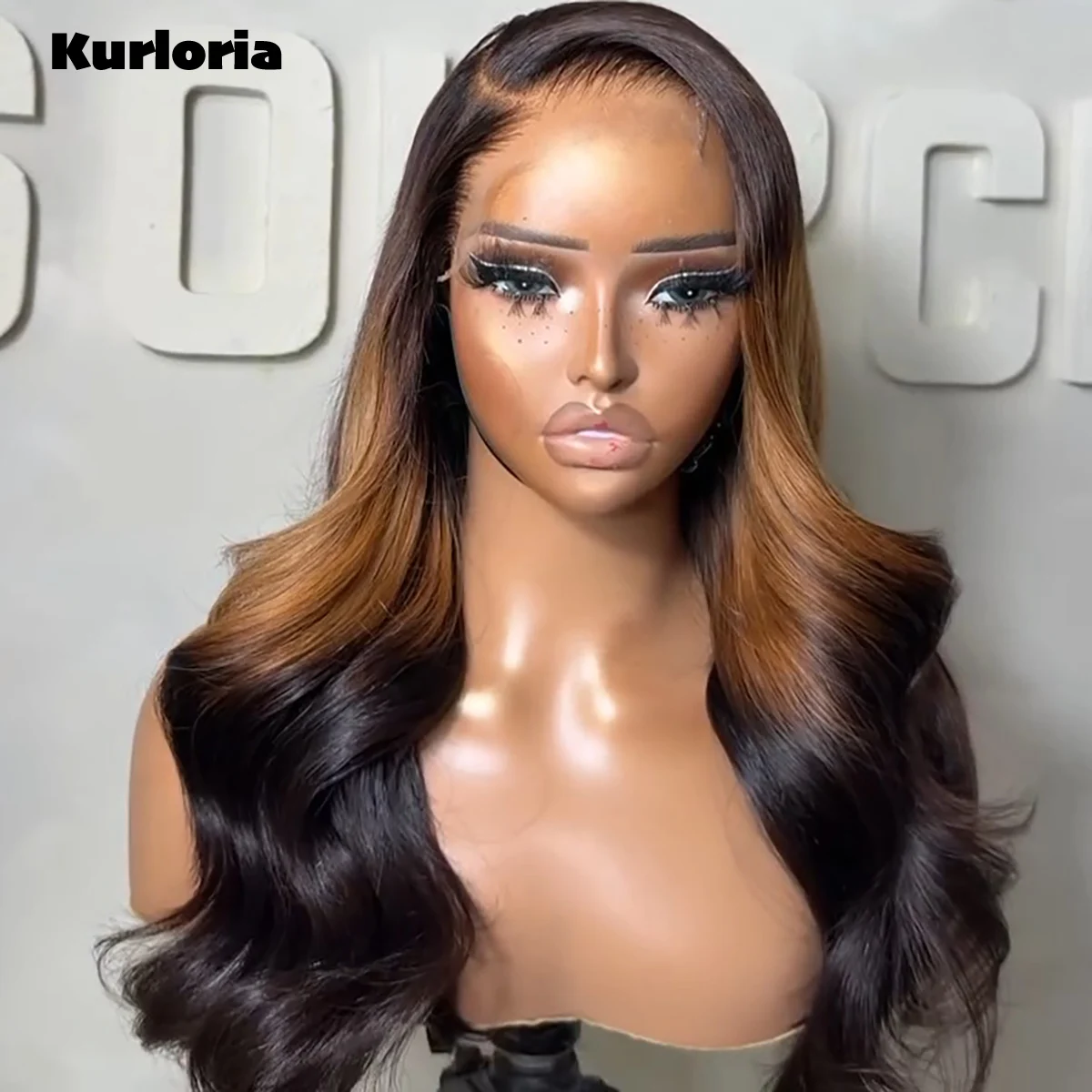 3 Tone Ombre Brown Blonde Body Wave Glueless Wigs Human Hair 13x6 13x4 HD Transparent Lace Frontal Glueless Wigs Pre‑plucked