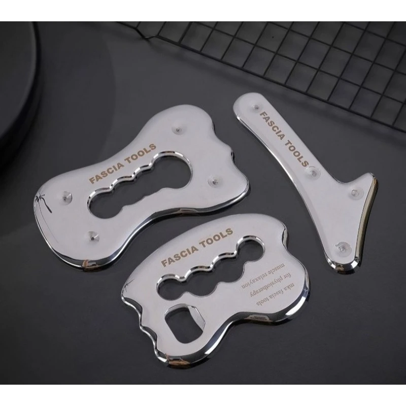 Hole‑Designed Stainless Steel Gua Sha Board Soft Tissue Scraper Full‑Body Muscle Relax Pilates Home Gym Sports Body Shaping Tool