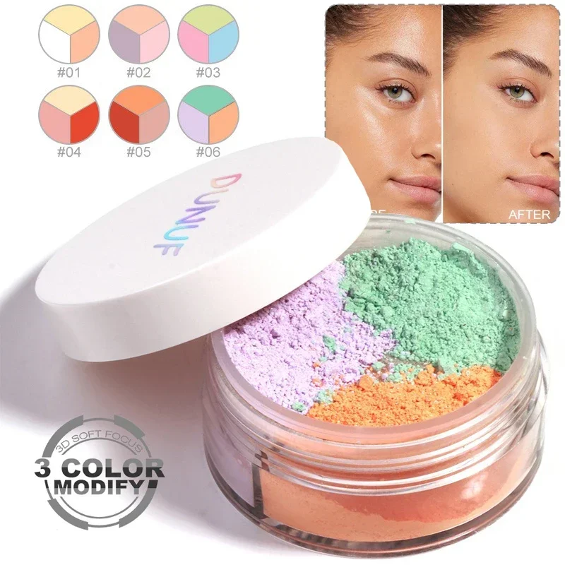 3-Color Matte Makeup Setting Powder Oil-control Concealer Long Lasting Brighten Facial Modify Contour Lightweight Loose Powder