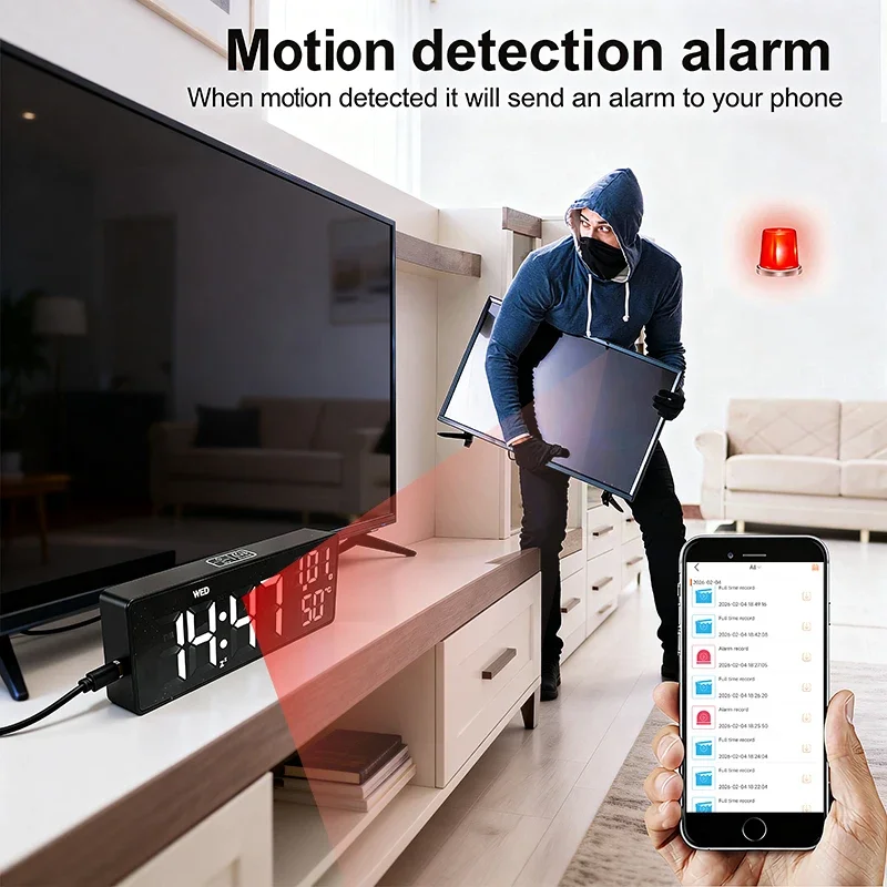 Wireless WiFi Mini Clock Camera 1080P Motion Detection Indoor Home Office Security DVR P2P Alarm Camera view 3