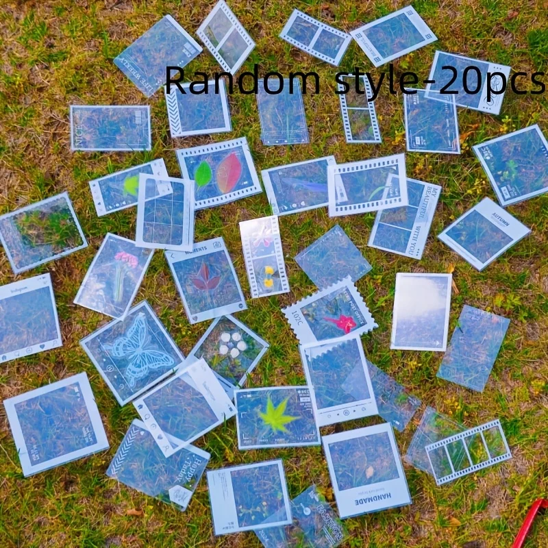 20 peças de papel autoadesivo transparente diy artesanato-adequado para decoração de scrapbooks e marcadores