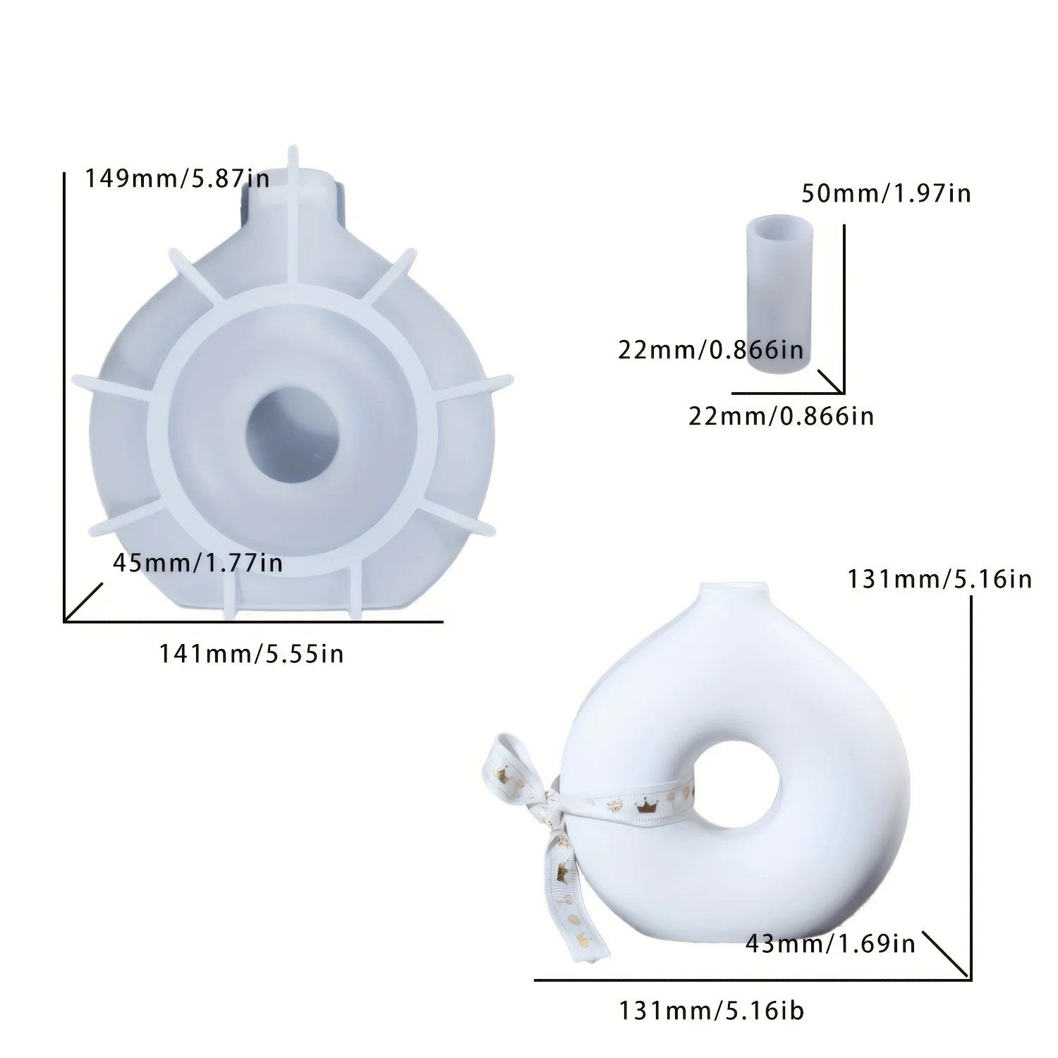 1 DIY Round Vase Silicone Mould Epoxy Resin Mould Handmade Plaster Art Vase Mould Home Decoration Making Supplies view 4